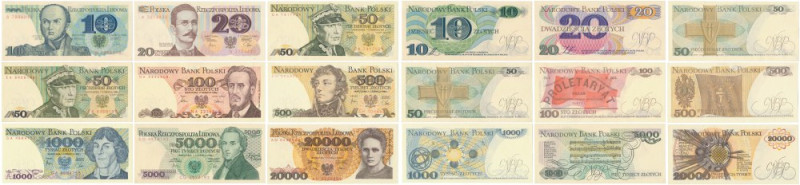Zestaw 50-20.000 zł 1982-1988 (9szt) 50 zł 1982 w st.2+, pozostałe 1, 1/1- 
Gra...