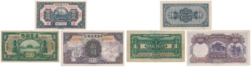 Chiny, 20 Coppers, 1 i 10 Yuan - zestaw (3szt) 
Grade: 1-, 3+, 3 CHINA