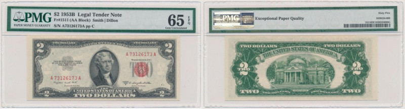 USA, 2 Dollars 1953 
Grade: PMG 65 EPQ