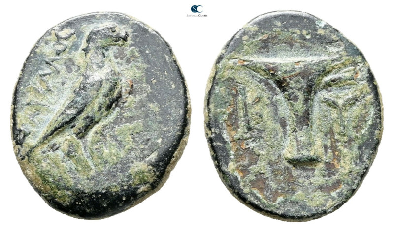 Aiolis. Kyme circa 320-250 BC. 
Bronze Æ

18 mm, 3,98 g



Very Fine