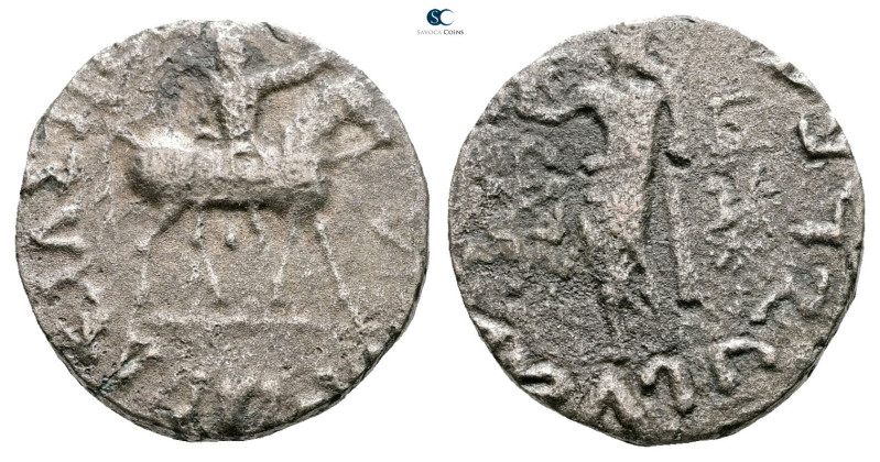 Indo-Skythians. Azes 58-12 BC. 
Tetradrachm AR

22 mm, 8,20 g



Good Fin...