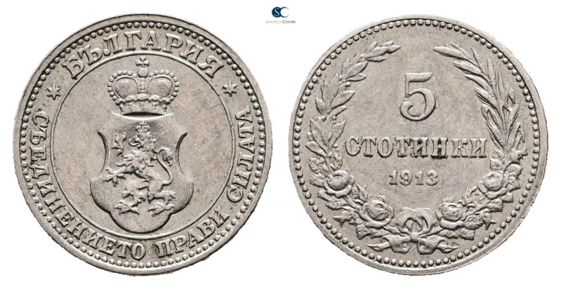 Bulgaria. AD 1913. 
5 Stotinki NI

17 mm, 3,04 g



Extremely Fine