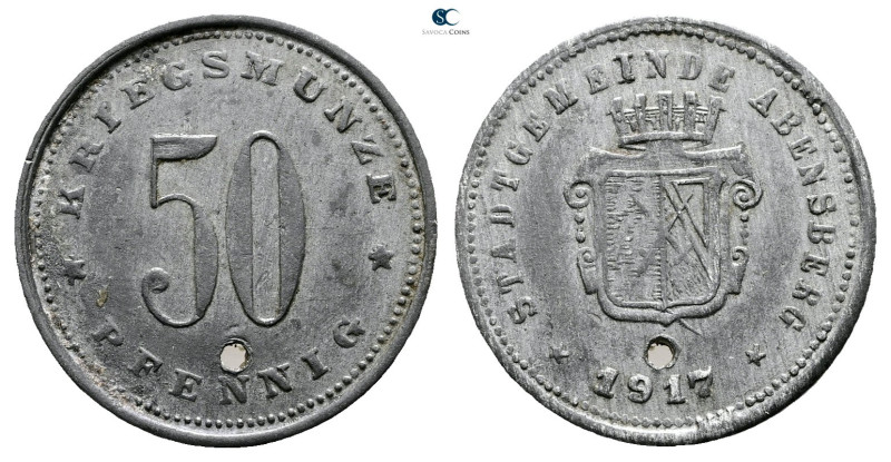 Germany. Abensberg AD 1916-1922. 
50 Pfennig 1917

 mm, 3,11 g



Extreme...