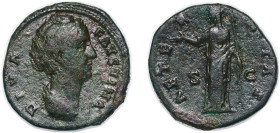 Rome Roman Empire 141 AE As - Faustina the Elder (AETERNITAS S C; Juno) Bronze Rome Mint 10.92g VF RIC III 1155_as OCRE ric.3.ant.1155_as