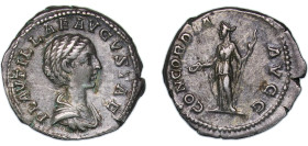 Rome Roman Empire 202 - 205 AR Denarius - Plautilla (CONCORDIA AVGG; Concordia) Silver Rome Mint 3.3g XF RIC IV.1 363A OCRE ric.4.crl.363A