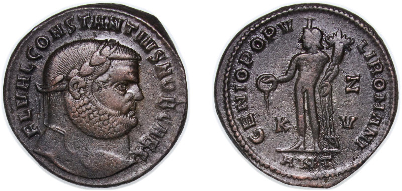 Rome Roman Empire 294 - 295 AE Nummus - Constantius I (GENIO POPV-L-I ROMANI; An...