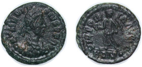 Rome Roman Empire 384 - 387 BSIS° AE Nummus - Theodosius I (VICTORIA AVGGG) Bronze Siscia Mint 1.21g VF RIC IX 39b