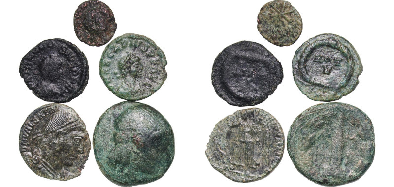 Rome Roman Empire 4th - 5th Centuries AE Coinage (5 Lots) Bronze VF
