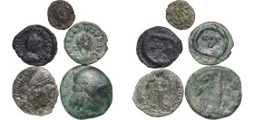 Rome Roman Empire 4th - 5th Centuries AE Coinage (5 Lots) Bronze VF