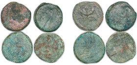 Greece (ancient) ND AE Coinage (4 Lots) Bronze VF