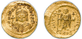 Byzantine states Byzantine Empire 582 - 601 CONOB AV Solidus - Mauricius Tiberius (VICTORIA AVGG; Constantinopolis) Gold Constantinopolis Mint 4.45g V...