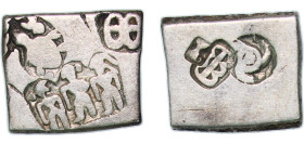 India (ancient) Mauryan Empire 272 BC - 232 BC 1 Karshapana - Ashoka (Three standing deities) Silver 3.43g AU GH 589