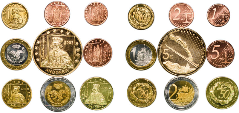 Andorra Principalty 2003 Euros Set (Fantasy coins, 9 Lots) BU