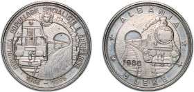 Albania Socialist Republic 1988 5 Lekë (Albanian Railroads) Copper-nickel Budapest Mint (20000) 27.97g UNC KM 61