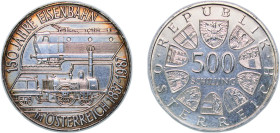 Austria Second Republic 1987 500 Schilling (Austrian Railroad) Silver (.925) Vienna Mint (152000) 24.02g UNC KM 2981 Schön 177