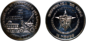 Cuba Second Republic 1988 10 Pesos (First Railroad in England) Silver (.999) Havana Mint (5000) 31.09g PF KM 207 JMA AAEE270
