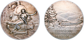 France Republic NF Medal - Compagnie des chemins de fer de l'Est Silver 37.29g UNC