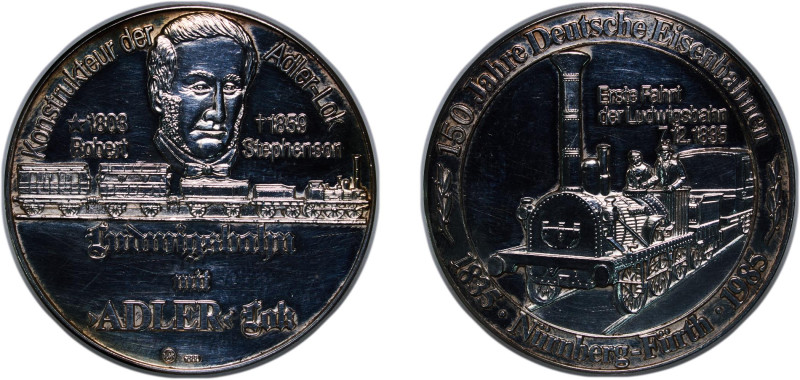 Germany Federal Republic of Germany 1985 Medal - Robert Stephenson, Konstruktrur...