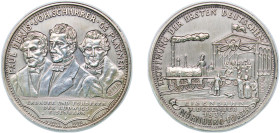 Germany Third Reich 1935 Medal - Auf die 100 Jahrfeier der Eröffnung der 1.Deutschen Eisenbahnstrecke Silver 14.95g UNC