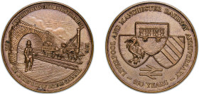 Great Britain United Kingdom 1979 Medal - 150th anniversary of the Liverpool and Manchester Railway Bronze Vaughtons Mint 33.79g UNC