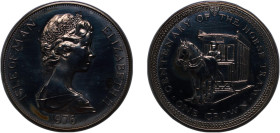 Isle of Man British dependency 1976 1 Crown - Elizabeth II (Horse Tram) Copper-nickel Pobjoy Mint (50000) 28.9g UNC KM 38 Schön 41