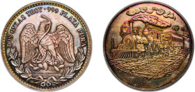 Mexico United Mexican States ND 2 Onzas - Railroad Silver (.999) 62.4g UNC