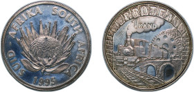 South Africa Republic 1995 1 Rand (Railway Centennial) Silver (.925) (3485) 15.9g UNC KM 152 Hern Nk327