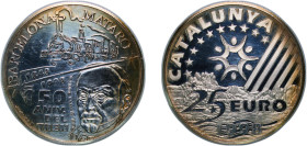 Spain Kingdom 1998 25 Euro (Barcelona Mataro, Fantasy coins) Silver (.925) 25.14g UNC