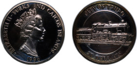 Turks and Caicos Islands British Overseas Territory 1996 20 Dollars - Elizabeth II (City of Truro) Silver (.999) North American Mint (20000) 31.32g PF...