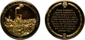United States Federal republic ND Medal - George Stephenson & Locomotion I Bronze 61.26g PF