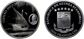 Equatorial Guinea Republic 2014 1000 Francos CFA (Fernão do Pó) Silver (.925) (1500) 20g PF KM 156