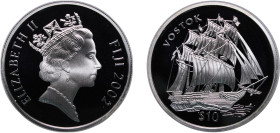 Fiji Republic 2002 10 Dollars - Elizabeth II (Vostok) Silver (.925) 28.29g PF KM 105