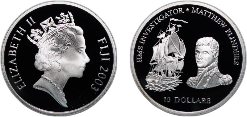 Fiji Republic 2003 10 Dollars - Elizabeth II (HMS Investigator * Matthew Flinder...