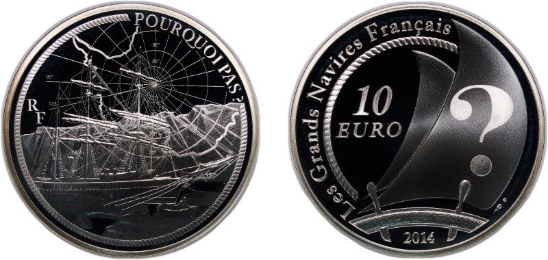 France Fifth Republic 2014 10 Euros (Pourquoi pas ?) Silver (.900) Paris Mint (2...