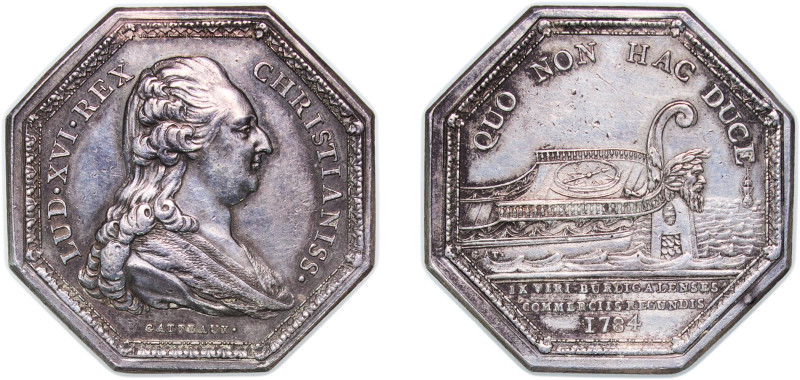 France Kingdom 1784 Jeton - Louis XVI (Chambre de commerce de Bordeaux) Silver 1...