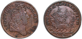 France Kingdom ND Jeton - Louis XIV (Marine) Copper 4.98g VF