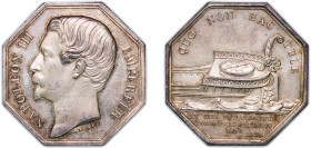 France Second Empire "1834" Jeton - Napoléon III (Chambre de commerce de Bordeaux) Silver 19.39g AU