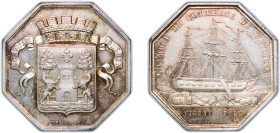 France Second Republic ND Jeton - Chambre de commerce de Bayonne Silver 11.65g UNC