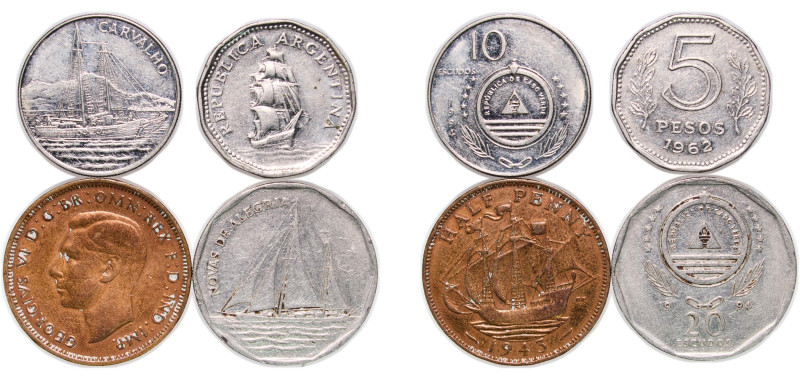 Great Britain United Kingdom 1943 - 1994 Cabo Verde, Argentina Coinage (4 Lots) ...