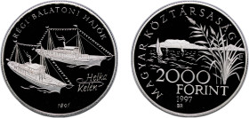 Hungary Republic 1997 BP. 2000 Forint (Old Balaton ships "Helka and Kelén") Silver (.925) Budapest Mint (15000) 31.48g PF KM 722 Schön 227 Adamo EM146...