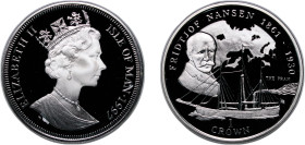 Isle of Man British dependency 1997 PM 1 Crown - Elizabeth II (Fridtjof Nansen) Silver (.925) Pobjoy Mint 28.51g PF KM 768a