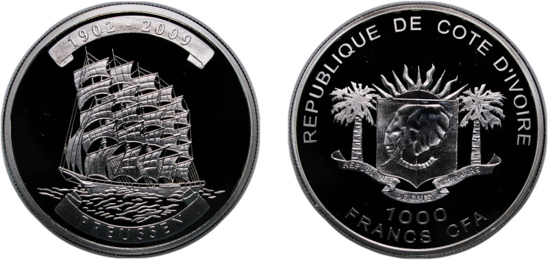 Ivory Coast Republic 2009 1000 Francs CFA (Preussen) Silver (.925) 25g PF KM 81