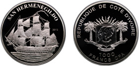 Ivory Coast Republic 2013 1000 Francs CFA (San Hermenegildo) Silver 20.09g PF KM 121