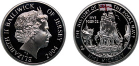 Jersey British dependency 2004 5 Pounds - Elizabeth II (HMS Victory) Silver (.925) 28.28g PF KM 133a