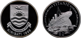 Kiribati Republic 1998 2 Dollars (Titanic) Silver (.500) 10g PF KM 21 Schön 30