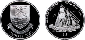 Kiribati Republic 1999 5 Dollars ("Coquille") Silver (.925) 31.38g PF KM 45 Schön 34