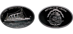 Liberia Republic 2005 10 Dollars (Titanic Expedition 2000) Silver (.925) (5000) 25g PF KM 1019