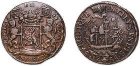 Low countries feudal Duchy of Brabant Spanish possession 1688 Token - Théodore d'Elshout, or Van Heusden, intendant of the Brussels canal Copper 7.16g...