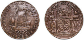 Low countries feudal Duchy of Brabant Spanish possession 1691 Token - Guillaume van Hamme, superintendent of the canal of Brussels Copper 9.09g VF Dug...