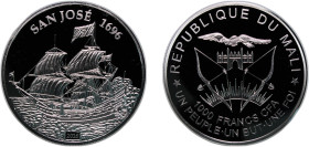 Mali Republic 2016 1000 Francs CFA (San José) Silver 20.03g PF